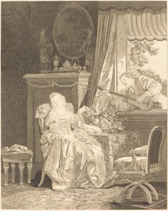 Hiszpańska miłość autorstwa Augustin de Saint Aubin and Noël Pruneau after Jean Baptiste Le Prince