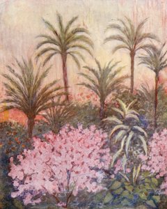 Gaj palmowy w Murcji (kolorowa litografia) autorstwa Augustine Fitzgerald