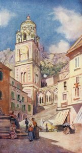 Katedra w Amalfi (kolorowa litografia) autorstwa Augustine Fitzgerald