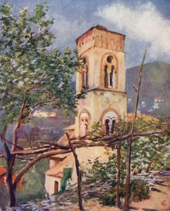 Katedra w Ravello (kolorowa litografia) autorstwa Augustine Fitzgerald