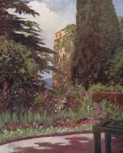 Ogród Palazzo Ruffolo, Ravello (kolorowa litografia) autorstwa Augustine Fitzgerald