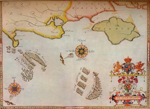„Portland Bill do Portsmouth: Pogoń za hiszpańską armadą przez angielską flotę”, c1588 autorstwa Augustine Ryther
