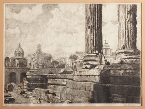 Rzym, Forum Augusta (akwaforta na papierze)
