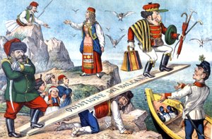Kwestia Bałkanów, ok. 1900 r. (ilustracja) autorstwa Augusto Grossi