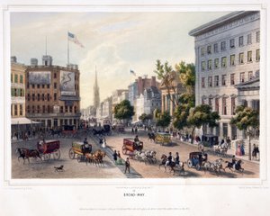 Broad-Way, wyd. 1850 (kolor lito) autorstwa Augustus (after) Kollner
