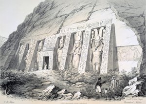 Zewnętrzna część Świątyni Północnej, Ebsamboul, Nubia, c1850