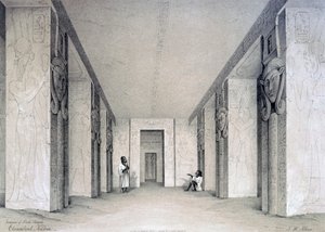 Wnętrze Świątyni Północnej, Ebsamboul, Nubia, Egipt, XIX w.