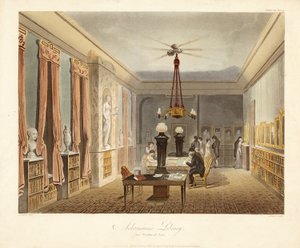 Biblioteka Dzieł Sztuki Ackermanna, wyd. 1815 (ręcznie kolorowane grawerowanie)