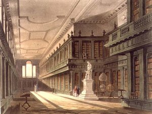 Wnętrze Biblioteki All Souls College, ilustracja z „Historii Oksfordu”, ryt. J. Bluck (fl.1791-1831) wyd. przez R. Ackermanna