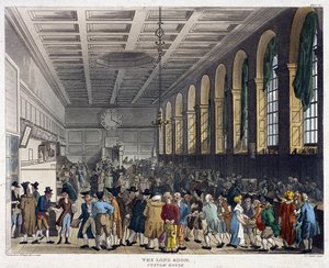 Wnętrze Custom House, Londyn, 1808 autorstwa Augustus Charles Pugin, Thomas Rowlandson