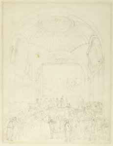 Studium dla Izby Rady Wspólnej, Guild Hall, z Mikrokosmosu Londynu autorstwa Augustus Charles Pugin