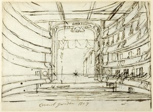 Studium dla teatru Covent Garden z Microcosm of London autorstwa Augustus Charles Pugin