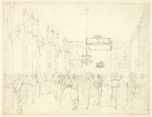 Studium do Drawing Room, St. James, z Microcosm of London autorstwa Augustus Charles Pugin