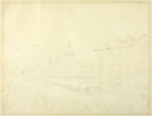 Studium pożaru w Londynie, od Microcosm of London autorstwa Augustus Charles Pugin