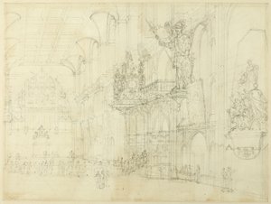 Studia dla Guild Hall, z Microcosm of London
