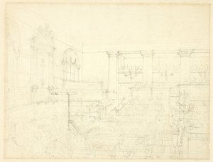 Studium dla Old Bailey, z Mikrokosmosu Londynu autorstwa Augustus Charles Pugin
