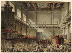 Studia dla Royal Chapel, Whitehall, w Microcosm of London autorstwa Augustus Charles Pugin