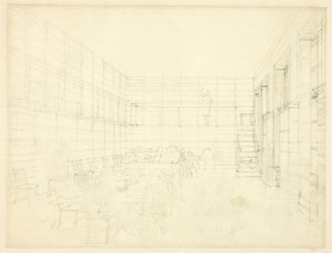 Studia dla Royal Institution, Albemarle Street, z Microcosm of London autorstwa Augustus Charles Pugin