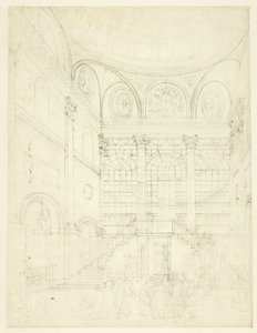 Studia dla Session House, Clerkenwell, z Microcosm of London autorstwa Augustus Charles Pugin