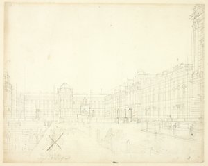 Studiuj dla Somerset House, Strand, z Microcosm of London autorstwa Augustus Charles Pugin