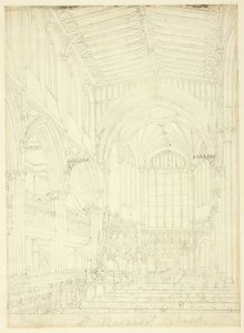 Studium dla kościoła św. Małgorzaty, z Mikrokosmosu Londynu autorstwa Augustus Charles Pugin