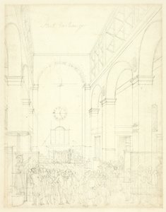 Studium dla giełdy, od Microcosm of London autorstwa Augustus Charles Pugin