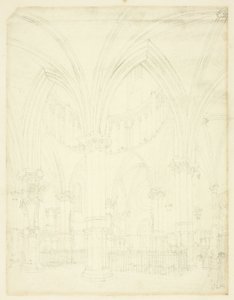 Studium dla Temple Church, z Microcosm of London autorstwa Augustus Charles Pugin