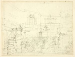 Studium dla Kaplicy Magdaleny, z Mikrokosmosu Londynu autorstwa Augustus Charles Pugin
