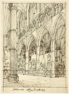 Studia dla Opactwa Westminsterskiego z Microcosm of London autorstwa Augustus Charles Pugin