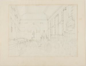 Studium dla Wielkiej Sali, Bank of England autorstwa Augustus Charles Pugin