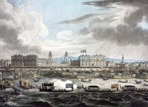 Kondukt pogrzebowy zmarłego Lorda Wicehrabiego Horatio Nelsona (1758-1805) autorstwa Augustus Charles Pugin