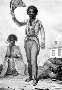 Bungaree, rodowity wódz Nowej Południowej Walii, ryty przez Charlesa Josepha Hullmandela, 1830