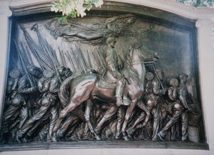 Pomnik Roberta Goulda Shawa (1837-63) dla afroamerykańskiego 54. pułku Massachusetts