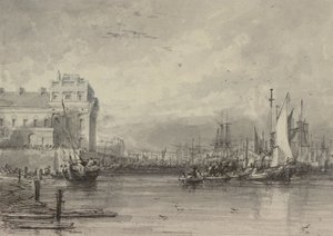 Szpital w Greenwich (rysunek) autorstwa Augustus Wall Callcott