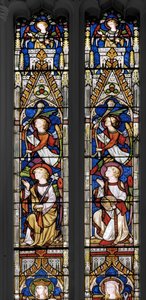 Koronacja Marii, detal, 1851 (witraż) autorstwa Augustus Welby Northmore Pugin