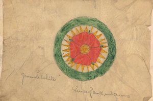 Projekt wieńca z dębu i żołędzi, prawdopodobnie związany z projektami krzesła marszałka autorstwa Augustus Welby Northmore Pugin