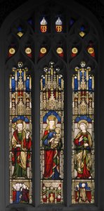 Edward Wyznawca, Dziewica z Dzieciątkiem i św. Jan Ewangelista, 1846 (witraże) autorstwa Augustus Welby Northmore Pugin