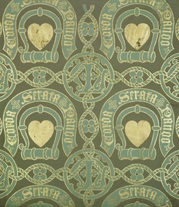 Projekt tapety kościelnej z motywem serca autorstwa Augustus Welby Northmore Pugin