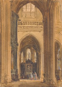 Wnętrze gotyckiego kościoła autorstwa Augustus Welby Northmore Pugin