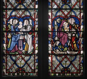 Okno Kaplicy Marii ze scenami z życia Marii, detal, 1851 (witraż) autorstwa Augustus Welby Northmore Pugin
