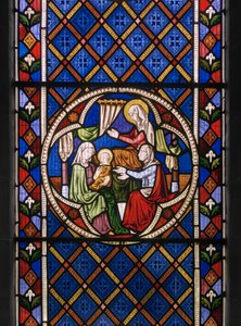 Życie św. Anny, detal, 1848 (witraż) autorstwa Augustus Welby Northmore Pugin