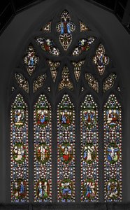 Tajemnice Różańcowe, Okno Wschodnie Kaplicy, 1847 (witraż) autorstwa Augustus Welby Northmore Pugin