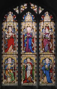 Ruth, Dziewica Maryja, Sarah, Hannah, Dorcas i Anne, 1852 (witraże) autorstwa Augustus Welby Northmore Pugin