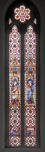 Św. Jerzy, Dziewica z Dzieciątkiem, 1850 (witraże) autorstwa Augustus Welby Northmore Pugin