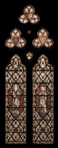 Św. Jan z Beverley i św. Elżbieta Węgierska, 1849 (witraż) autorstwa Augustus Welby Northmore Pugin