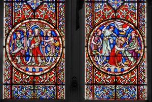 Życie św. Pawła, kaplica św. Jerzego, detal, 1852 r. (witraże) autorstwa Augustus Welby Northmore Pugin