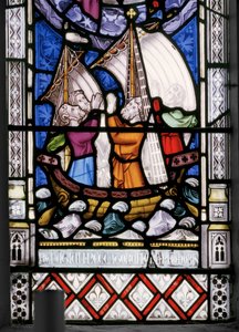 Dziewica i Chrystus ze scenami z jej życia, detal, 1851 (witraż) autorstwa Augustus Welby Northmore Pugin