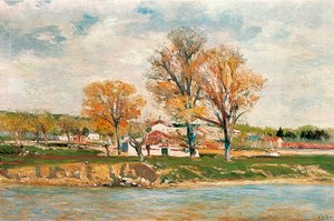 Aureliano de Beruete i Moret (1845-1912) - Brzegi rzeki jabłek. Olej na płótnie.