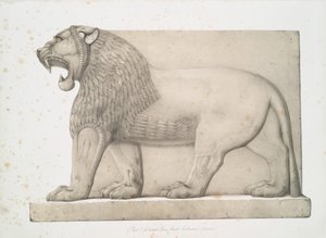 Kolosalny lew z Wielkiego Wjazdu w Nimroud [Calah], 1853