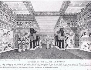 Wnętrze Pałacu Niniwy, ilustracja z „Historii Narodów Hutchinsona”